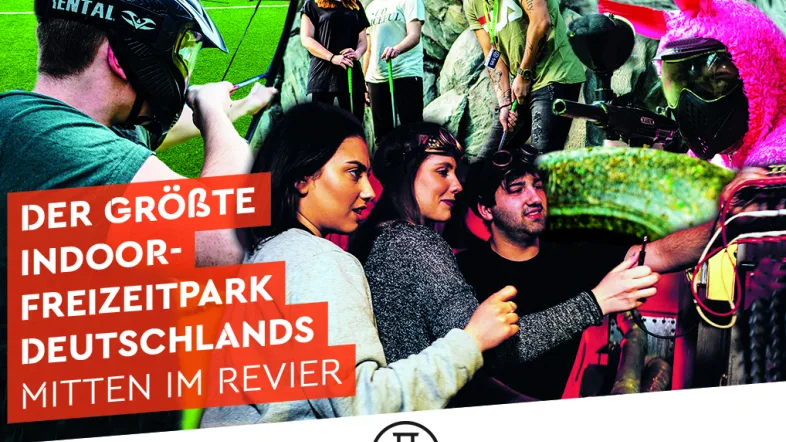 Collage von diversen verschiedenen Aktivitäten im Alma Park, dein Freizeitpark Oberhausen.
